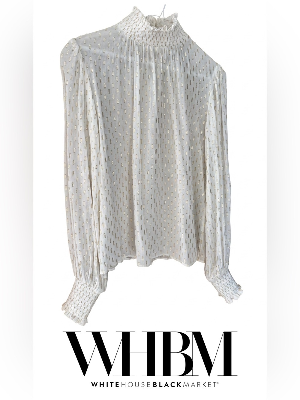 WHBM Cream & Gold Blouse